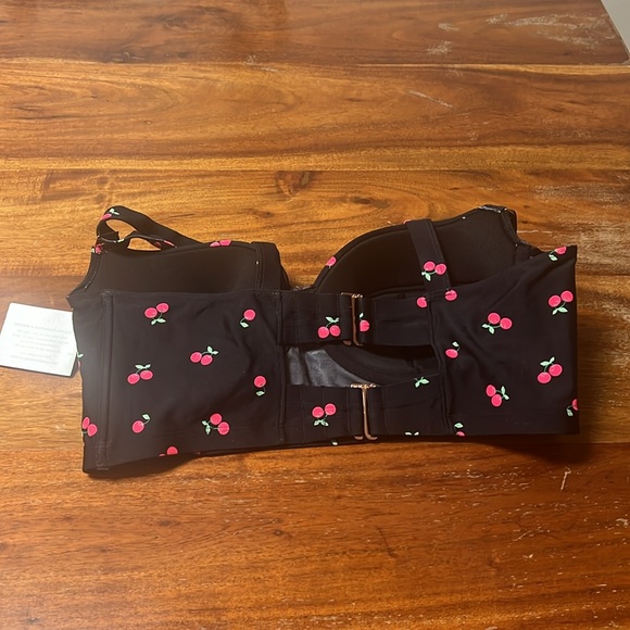 Smart and Sexy SA625 Sweet Cherry Lightly Lined Longline Bikini Swim Top, 36C - Picture 2 of 4